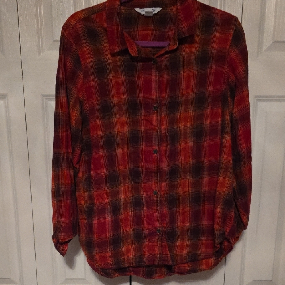 Old Navy Burnt Orange The Classic Plaid Shirt